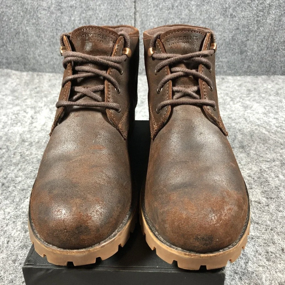 Wolverine Cort Chukka Leather Boots Mens 9 Brown Lace Up Casual Shoes